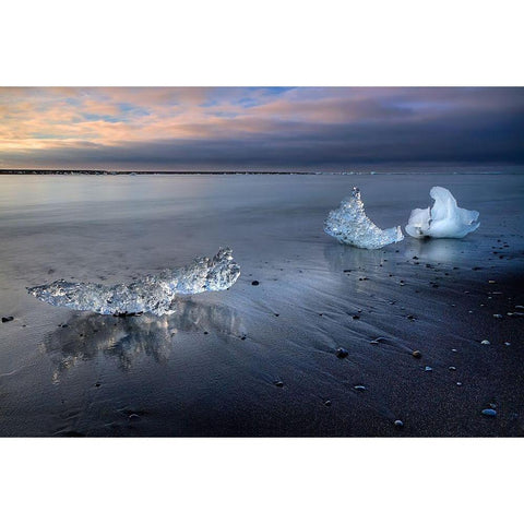 crystal ice Black Modern Wood Framed Art Print with Double Matting by Eichelberg, Amnon