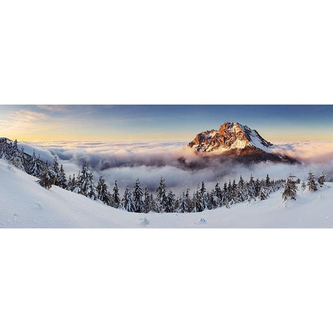 Golden Peak Black Modern Wood Framed Art Print with Double Matting by Sereda, Tomas