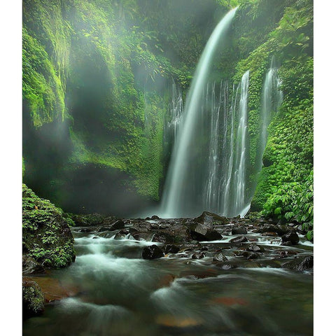 Tiu Kelep Black Modern Wood Framed Art Print with Double Matting by Prayoga, Adhi