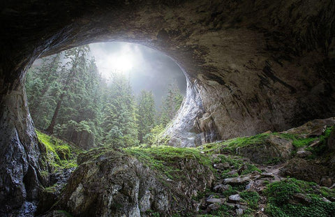 Peek to Heaven White Modern Wood Framed Art Print with Double Matting by Prexus, Esmee