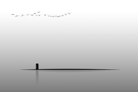 payphone White Modern Wood Framed Art Print with Double Matting by Bocor, Bocah