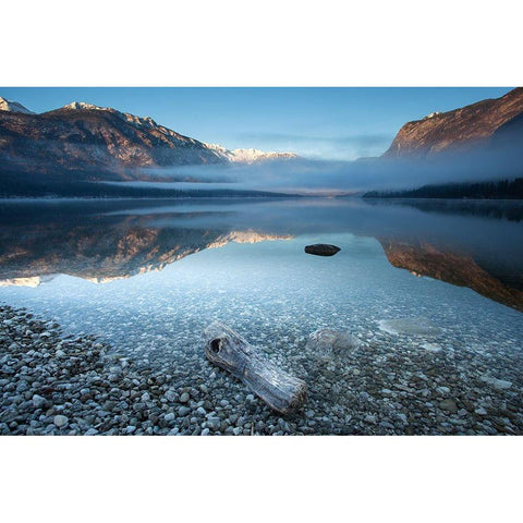 Bohinjs Tranquility Gold Ornate Wood Framed Art Print with Double Matting by Bor