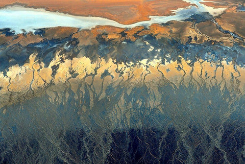 California Aerial Black Ornate Wood Framed Art Print with Double Matting by Ghirardini, Tanja