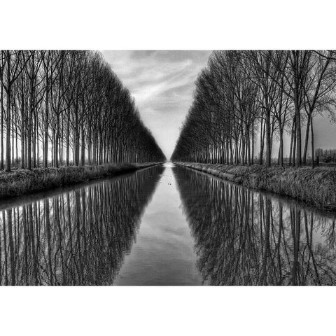 Vanished to the infinite Black Modern Wood Framed Art Print by Depaepe, Yvette