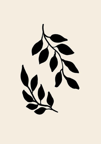 Black Twigs Black Ornate Wood Framed Art Print with Double Matting by Artographie Studio