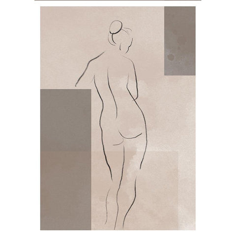 Woman in Studio Black Modern Wood Framed Art Print with Double Matting by Artographie Studio