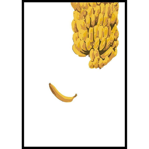 Bananas Black Modern Wood Framed Art Print by Artographie Studio