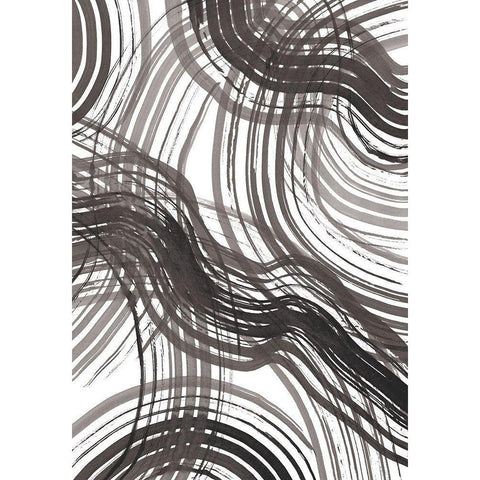 Abstract Ink Black Modern Wood Framed Art Print by Artographie Studio