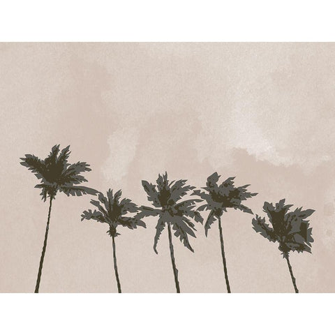 Windy Palm Trees White Modern Wood Framed Art Print by Artographie Studio