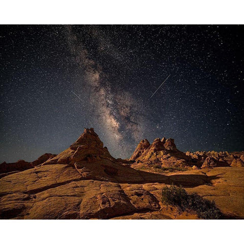 Under the Milky Way Black Modern Wood Framed Art Print with Double Matting by Fan, John