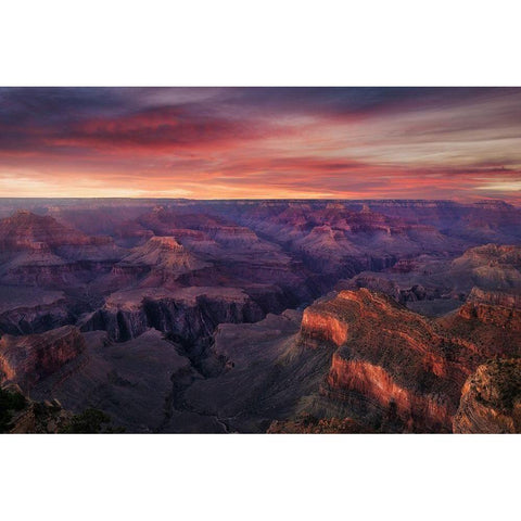 Canyon on Fire Gold Ornate Wood Framed Art Print with Double Matting by Turienzo, Carlos F