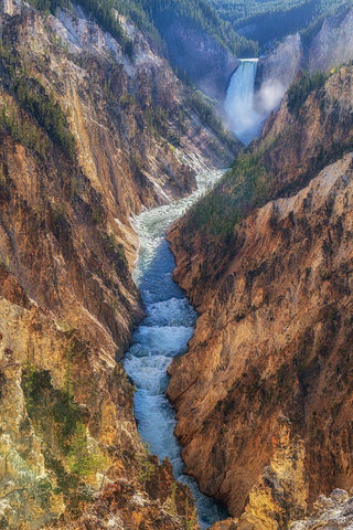 The Yellowstone White Modern Wood Framed Art Print with Double Matting by Sink, Jeffrey C