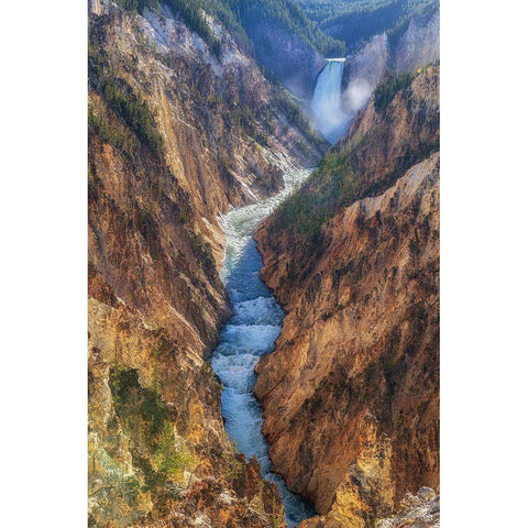 The Yellowstone White Modern Wood Framed Art Print by Sink, Jeffrey C