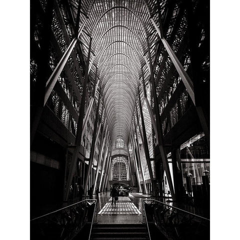 Allen Lambert Galleria Toronto Black and White White Modern Wood Framed Art Print by Carson, Brian