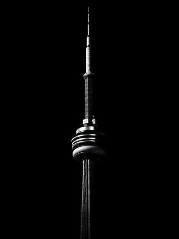 CN Tower Toronto No 1 White Modern Wood Framed Art Print with Double Matting by Carson, Brian