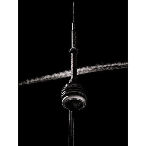 CN Tower Toronto No 4 Black Modern Wood Framed Art Print with Double Matting by Carson, Brian