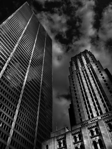 Commerce Court Courtyard View Black Ornate Wood Framed Art Print with Double Matting by Carson, Brian