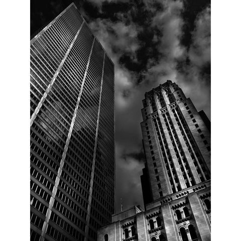 Commerce Court Courtyard View Black Modern Wood Framed Art Print with Double Matting by Carson, Brian