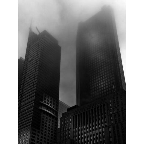 Downtown Toronto Fogfest No 2 White Modern Wood Framed Art Print by Carson, Brian