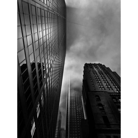 Downtown Toronto Fogfest No 4 White Modern Wood Framed Art Print by Carson, Brian