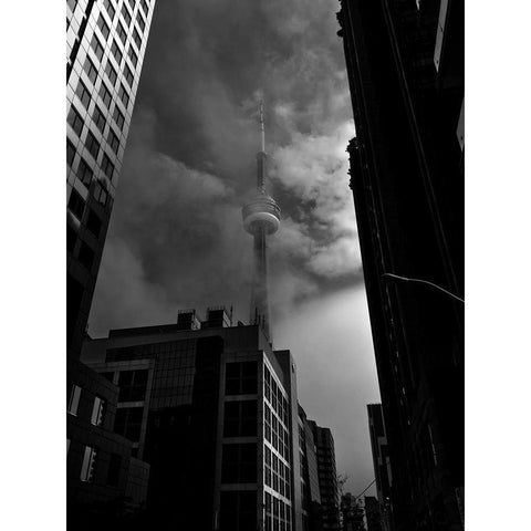 Downtown Toronto Fogfest No 6 White Modern Wood Framed Art Print by Carson, Brian