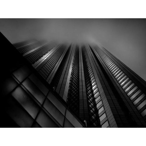 Downtown Toronto Fogfest No 10 Black Modern Wood Framed Art Print with Double Matting by Carson, Brian