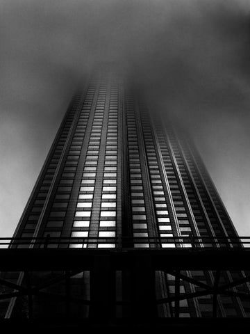 Downtown Toronto Fogfest No 11 White Modern Wood Framed Art Print with Double Matting by Carson, Brian