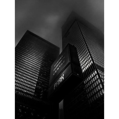 Downtown Toronto Fogfest No 15 White Modern Wood Framed Art Print by Carson, Brian