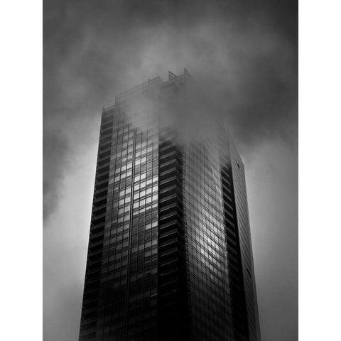 Downtown Toronto Fogfest No 24 White Modern Wood Framed Art Print by Carson, Brian