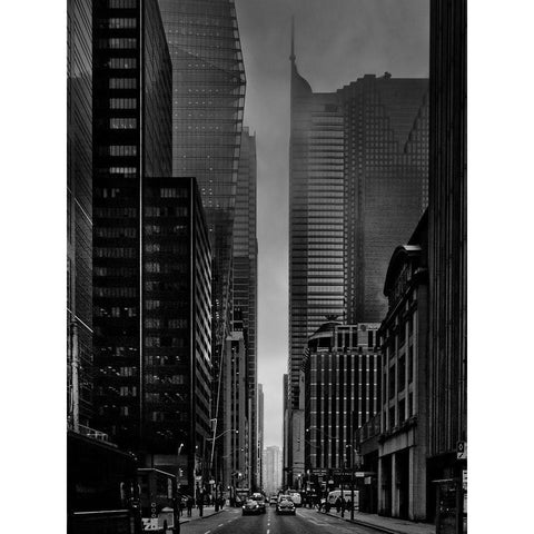 Downtown Toronto Fogfest No 25 Gold Ornate Wood Framed Art Print with Double Matting by Carson, Brian