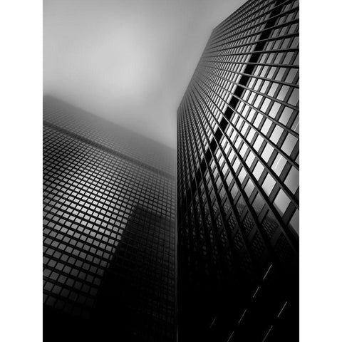 Downtown Toronto Fogfest No 27 Black Modern Wood Framed Art Print with Double Matting by Carson, Brian