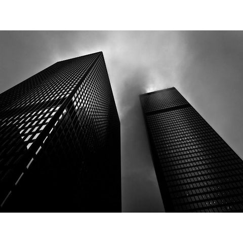 Downtown Toronto Fogfest No 30 Black Modern Wood Framed Art Print with Double Matting by Carson, Brian