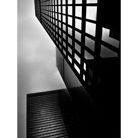 Downtown Toronto Fogfest No 31 Black Modern Wood Framed Art Print with Double Matting by Carson, Brian