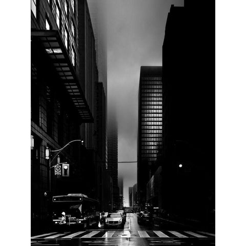 Downtown Toronto Fogfest No 35 Gold Ornate Wood Framed Art Print with Double Matting by Carson, Brian