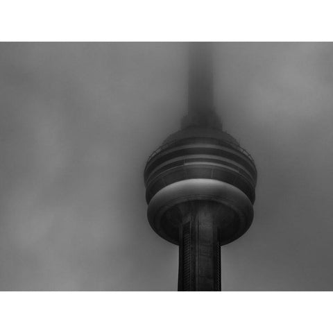 Downtown Toronto Fogfest No 38 Black Modern Wood Framed Art Print with Double Matting by Carson, Brian