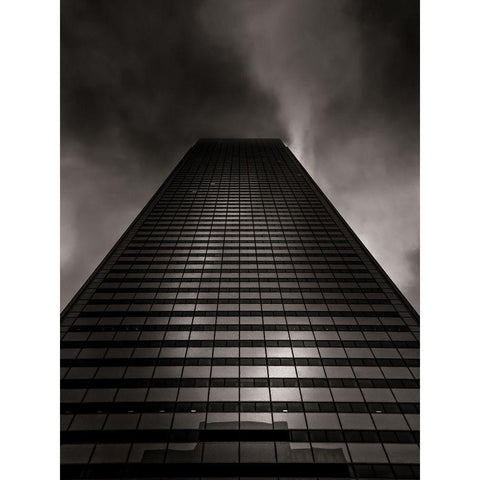 Downtown Toronto Fogfest No 39 Black Modern Wood Framed Art Print with Double Matting by Carson, Brian