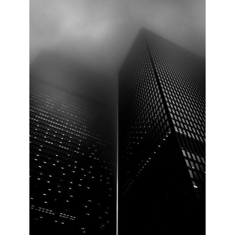 Downtown Toronto Fogfest No 40 White Modern Wood Framed Art Print by Carson, Brian