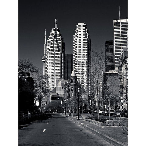 Gooderham Flatiron Building Toronto Black Modern Wood Framed Art Print with Double Matting by Carson, Brian