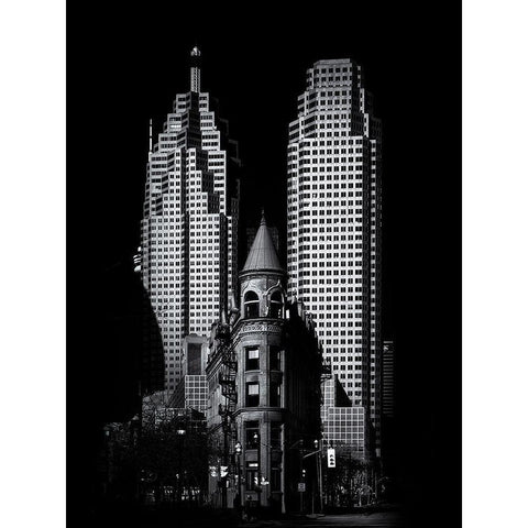 Gooderham Flatiron Building Toronto No 2 Black Modern Wood Framed Art Print with Double Matting by Carson, Brian