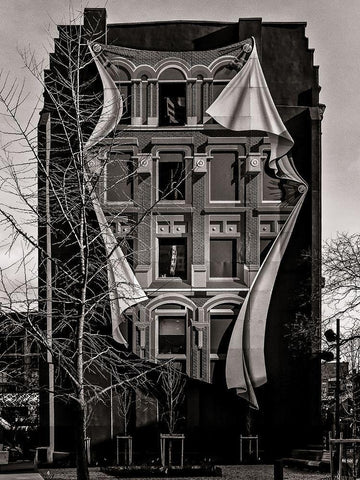 Gooderham Flatiron Building Toronto No 3 Black Ornate Wood Framed Art Print with Double Matting by Carson, Brian