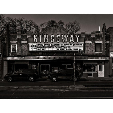 Kingsway Theatre Toronto White Modern Wood Framed Art Print by Carson, Brian