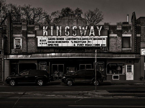 Kingsway Theatre Toronto Black Ornate Wood Framed Art Print with Double Matting by Carson, Brian