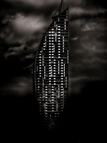 Downtown Tower Toronto Black Ornate Wood Framed Art Print with Double Matting by Carson, Brian