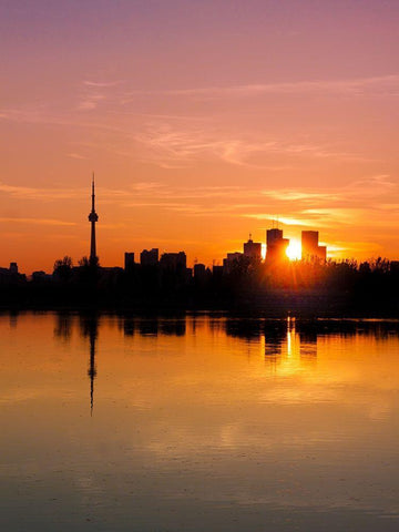 Leslie Street Spit Toronto at Sunset White Modern Wood Framed Art Print with Double Matting by Carson, Brian