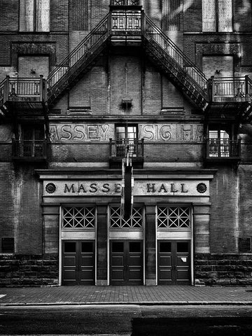 Massey Hall No 1 White Modern Wood Framed Art Print with Double Matting by Carson, Brian