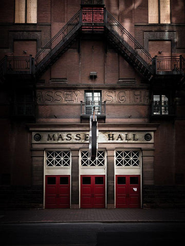 Massey Hall No 1 Color Black Ornate Wood Framed Art Print with Double Matting by Carson, Brian