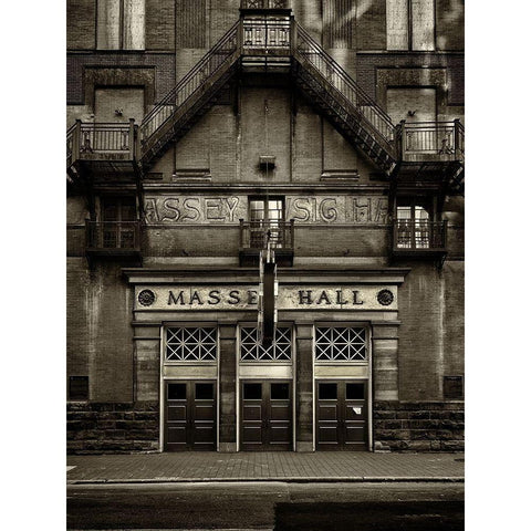 Massey Hall No 1 Toned Gold Ornate Wood Framed Art Print with Double Matting by Carson, Brian