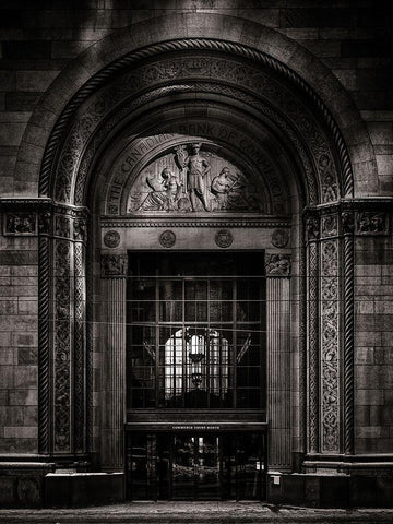 King Street Toronto No 2 White Modern Wood Framed Art Print with Double Matting by Carson, Brian