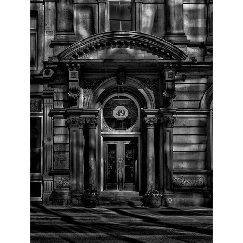 Young Street Toronto No 2 Black and White Gold Ornate Wood Framed Art Print with Double Matting by Carson, Brian