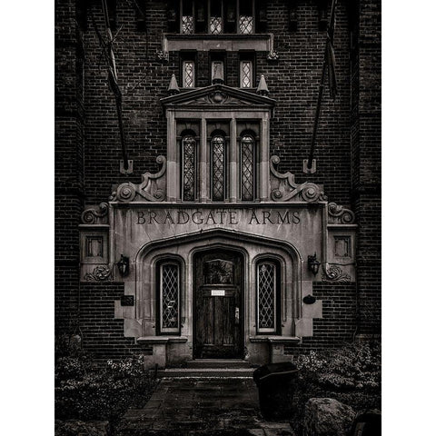 Foxbar Road Toronto Black and White Gold Ornate Wood Framed Art Print with Double Matting by Carson, Brian